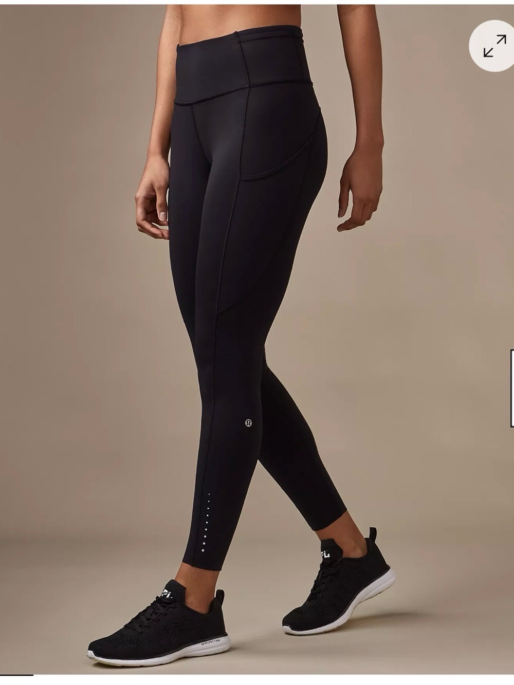 lululemon athletica “Fast and Free”  High-Rise 7 Pocket Leggings- Black size 12